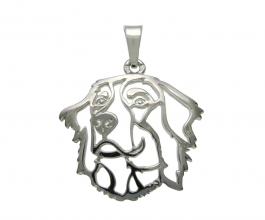 Bernský salašnický pes přívěšek na krk rhodiované stříbro