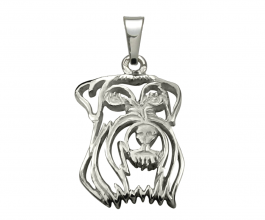 Knírač přívěšek na krk rhodiované stříbro