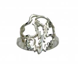 Hovawart prsten rhodiované stříbro - 50