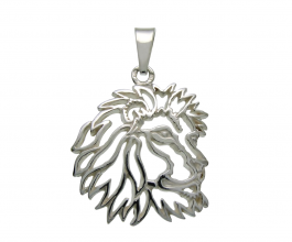 Lev přívěšek na krk rhodiované stříbro