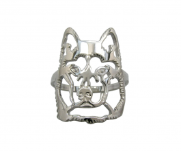 Sibiřský husky prsten stříbrný - 56